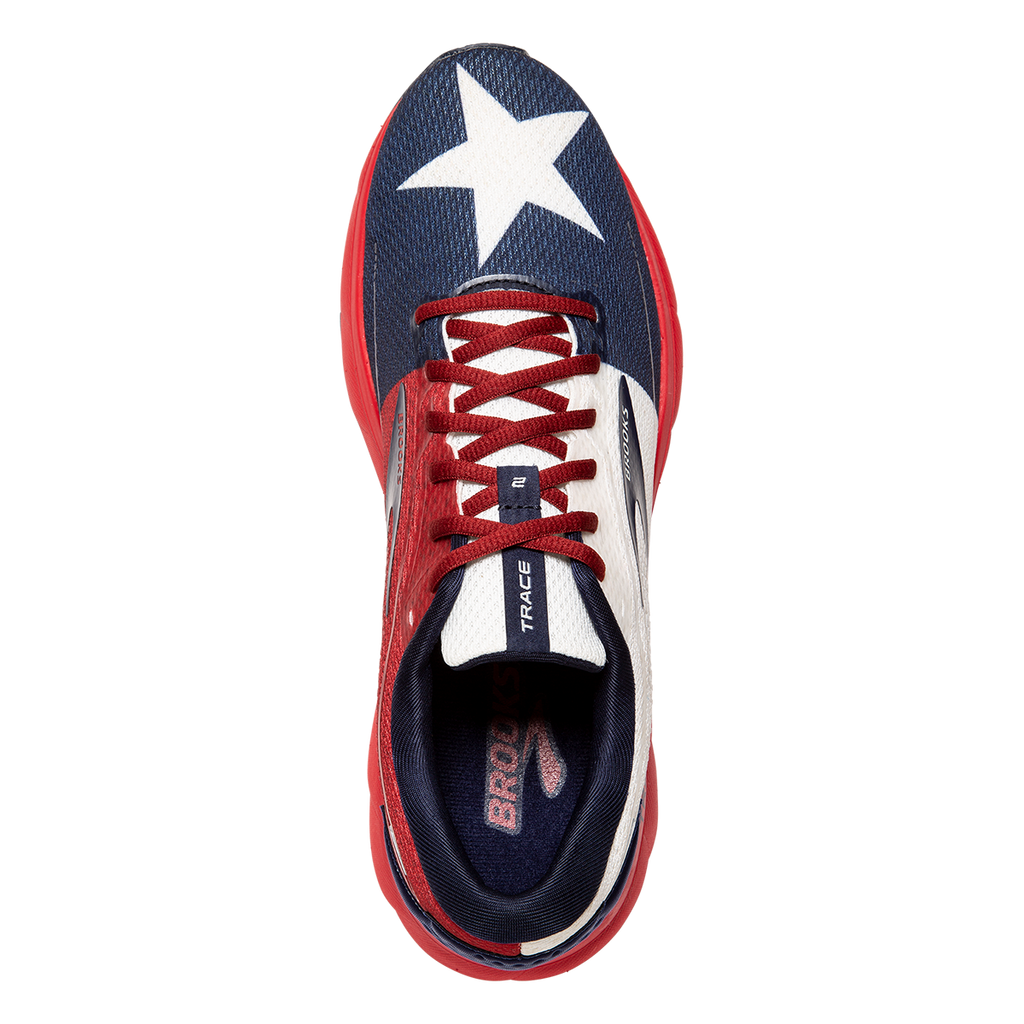 Brooks Trace 2 Run Texas — Red - White - Navy — Size B — Width 5 — Back View