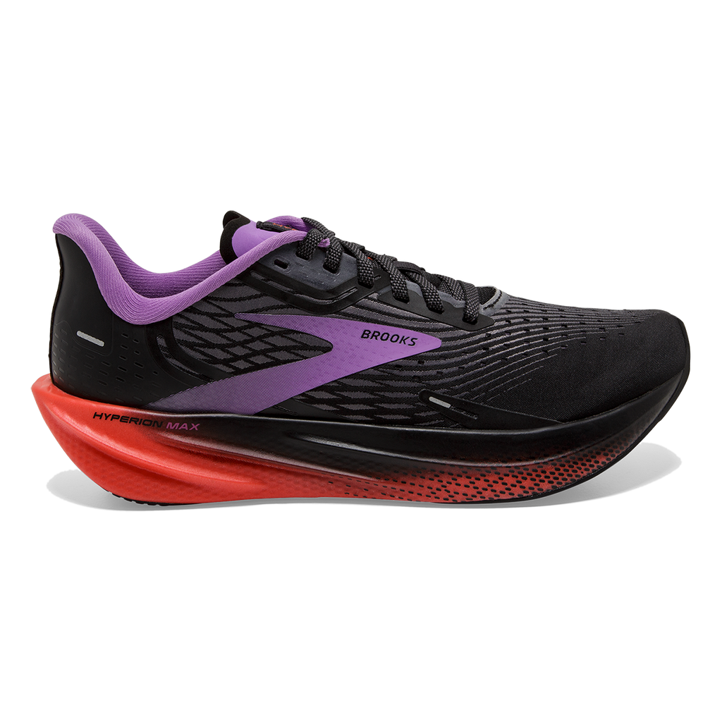 Brooks Hyperion Max — Black - Fiesta - Bellflower — Size B — Width 10.5 — Front View