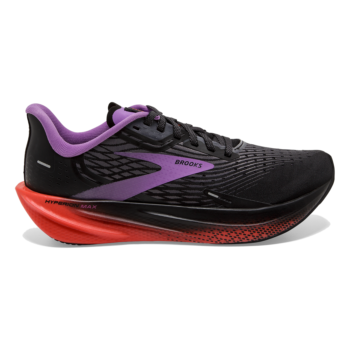 Brooks Hyperion Max — Black - Fiesta - Bellflower — Size B — Width 10.5 — Front View