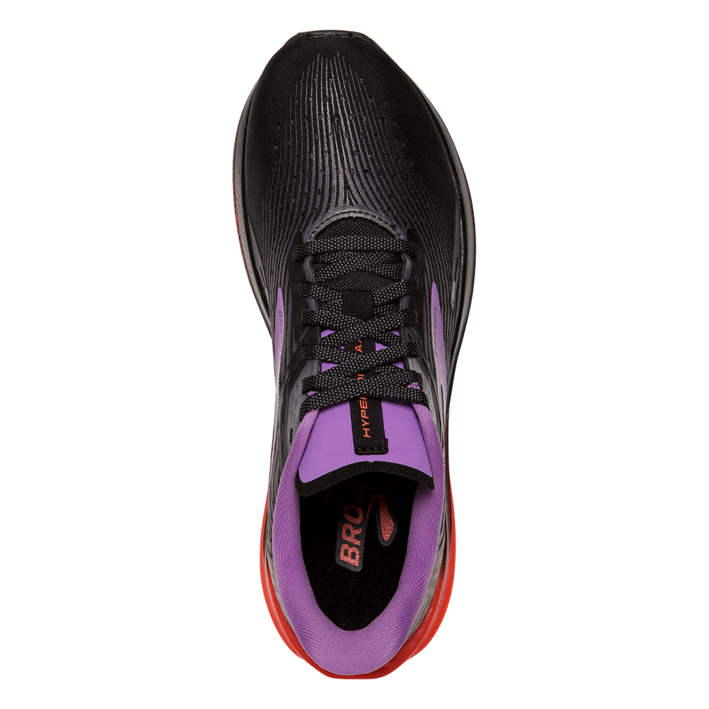 Brooks Hyperion Max — Black - Fiesta - Bellflower — Size B — Width 10.5 — Back View