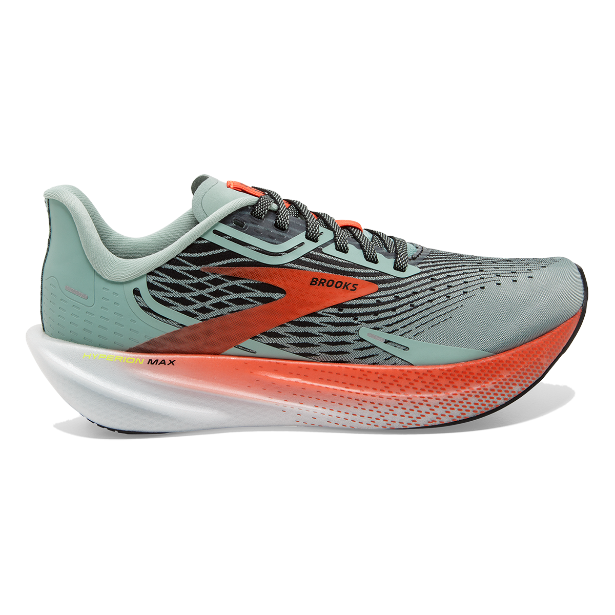 Brooks Hyperion Max — Black - Fiesta - Bellflower — Size B — Width 10.5 — Detail View
