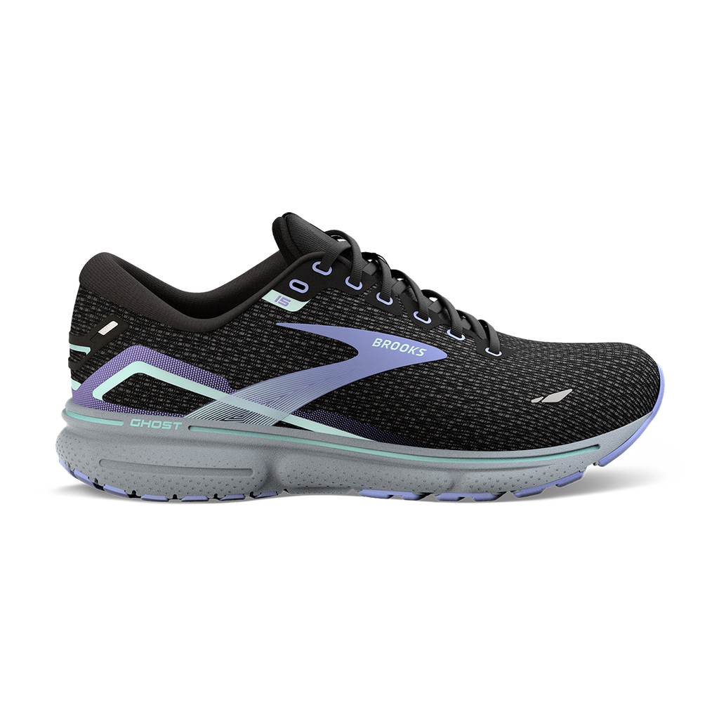 Brooks Ghost 15 Knit — Blue - Peacoat - Pink — Size B — Width 6 — Front View