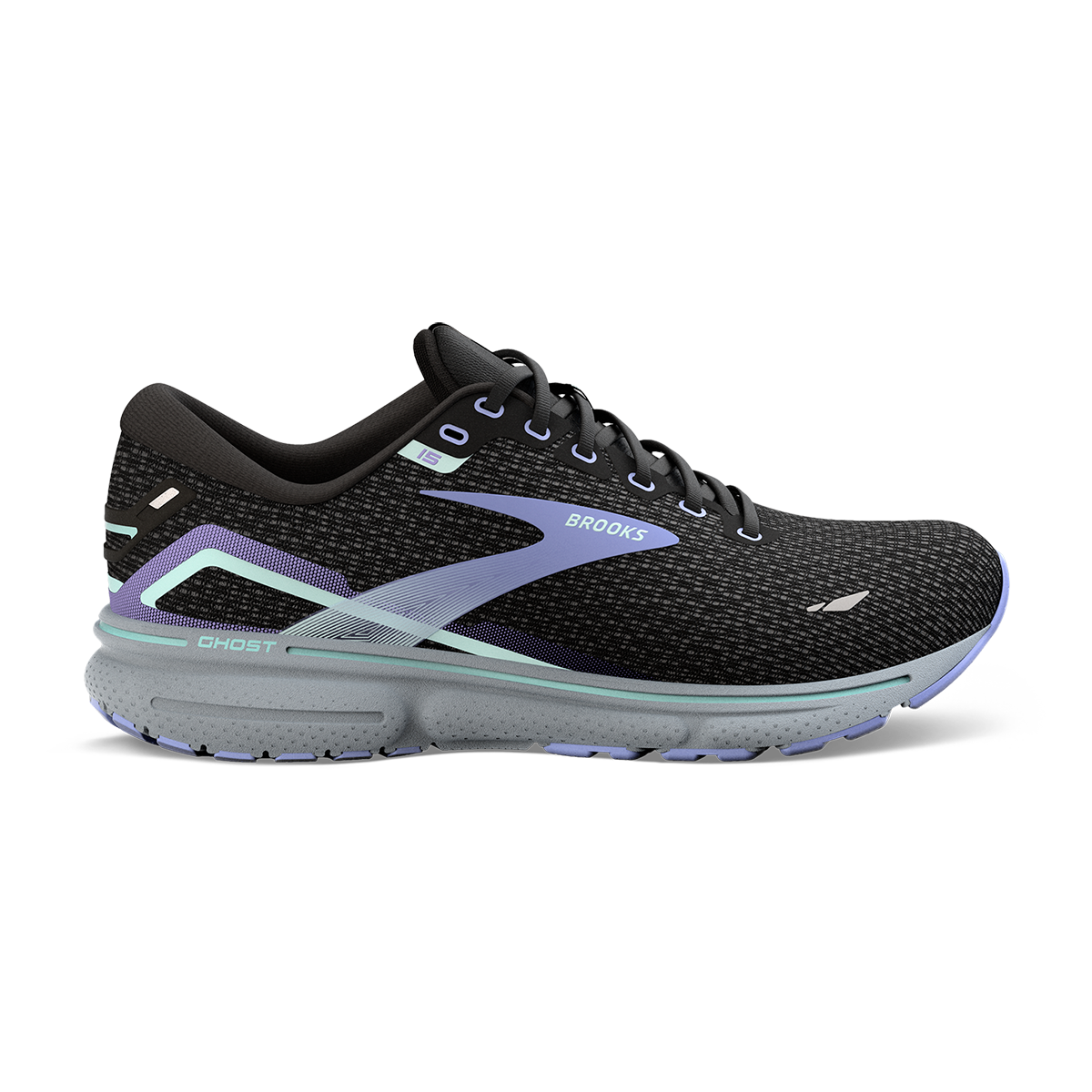 Brooks Ghost 15 Knit — Blue - Peacoat - Pink — Size B — Width 6 — Front View