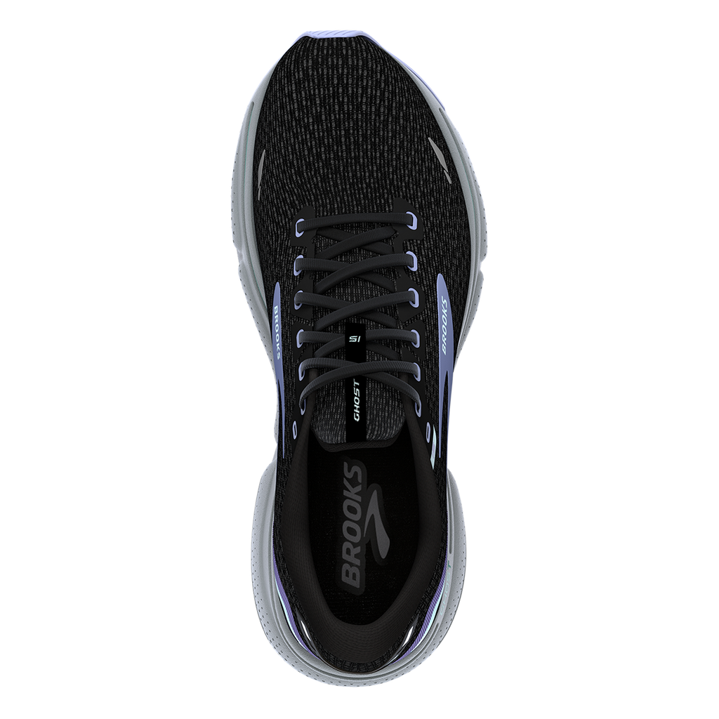 Brooks Ghost 15 Knit — Blue - Peacoat - Pink — Size B — Width 6 — Back View