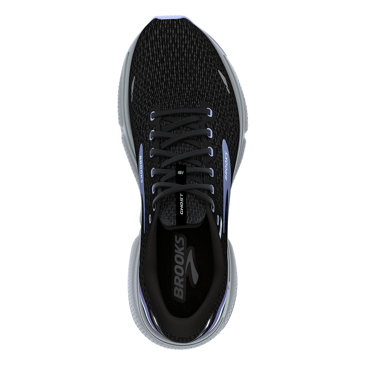 Brooks Ghost 15 Knit — Blue - Peacoat - Pink — Size B — Width 6 — Back View