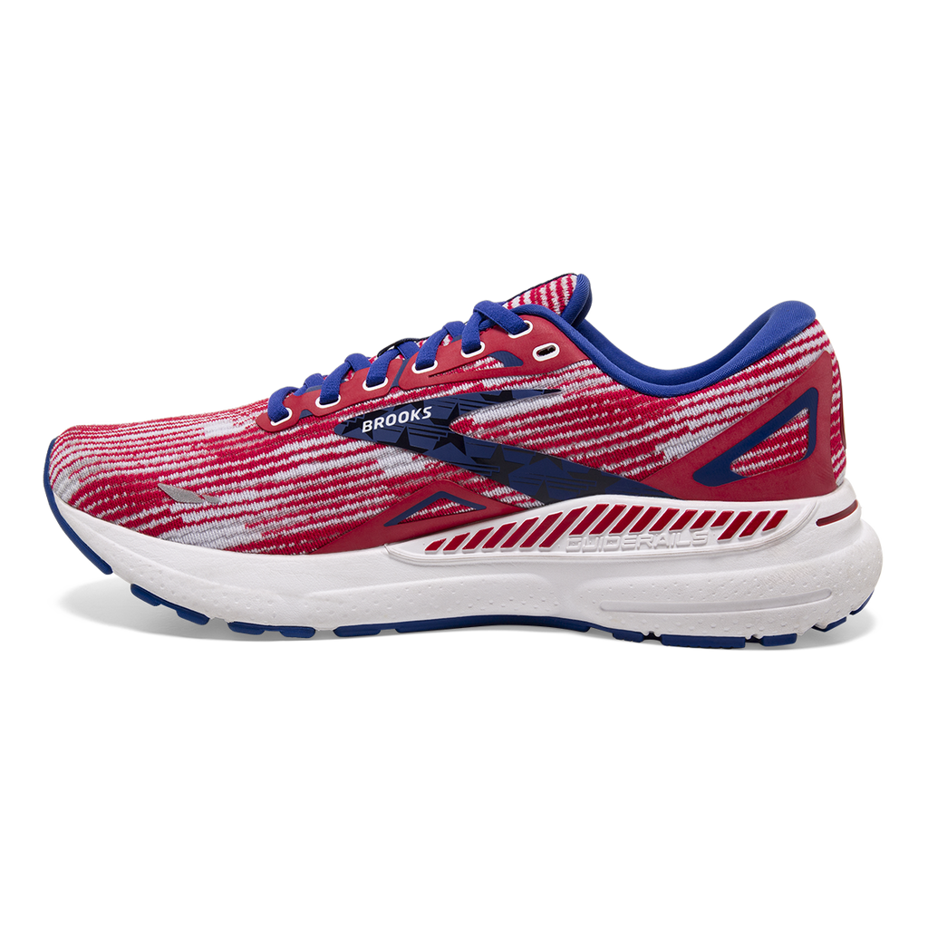 Brooks Adrenaline GTS 23 Run USA — Surf - White - Tango — Size B — Width 6.5 — Lifestyle View