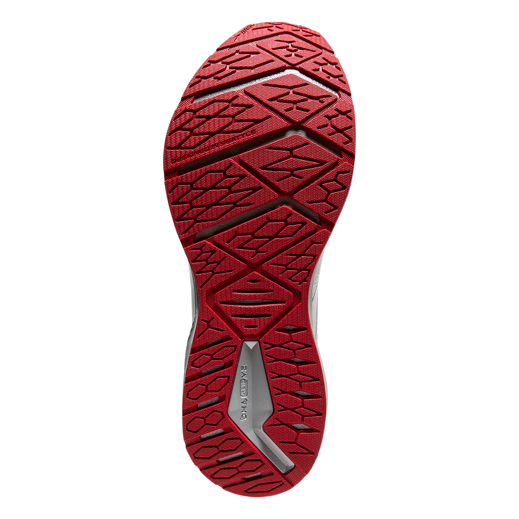 Brooks Levitate 6 Run Merry — White - Red - Silver — Size B — Width 10.5 — Top View