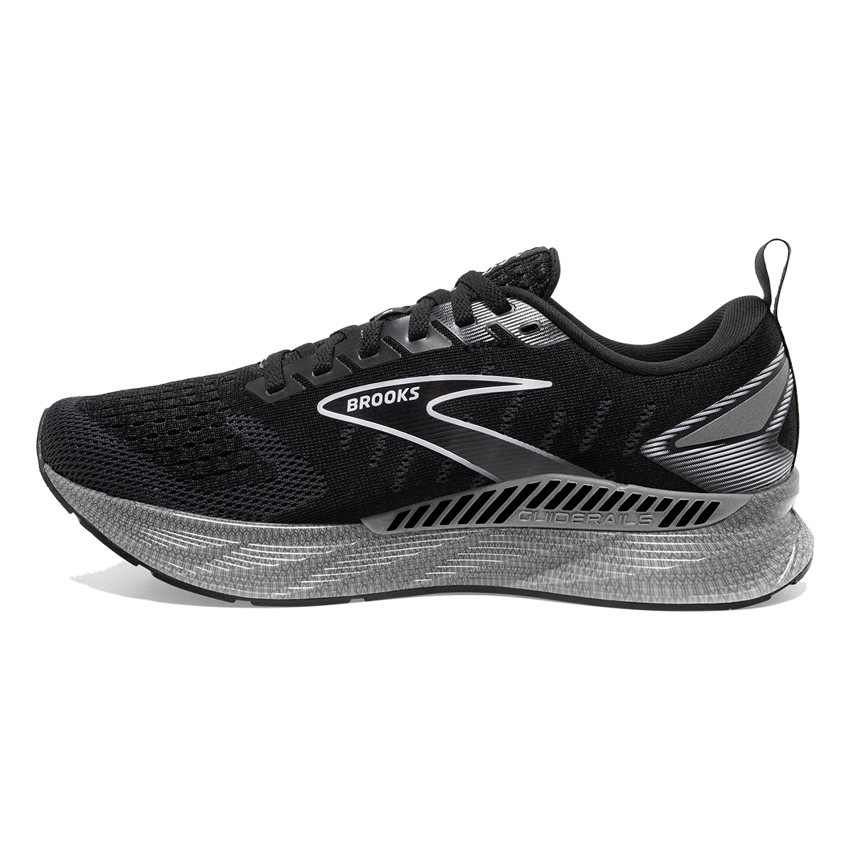 Brooks Levitate GTS 6 — Black - Blackened Pearl - White — Size B — Width 7.5 — Front View