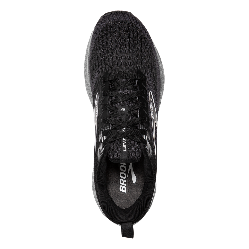 Brooks Levitate GTS 6 — Black - Blackened Pearl - White — Size B — Width 7.5 — Side View