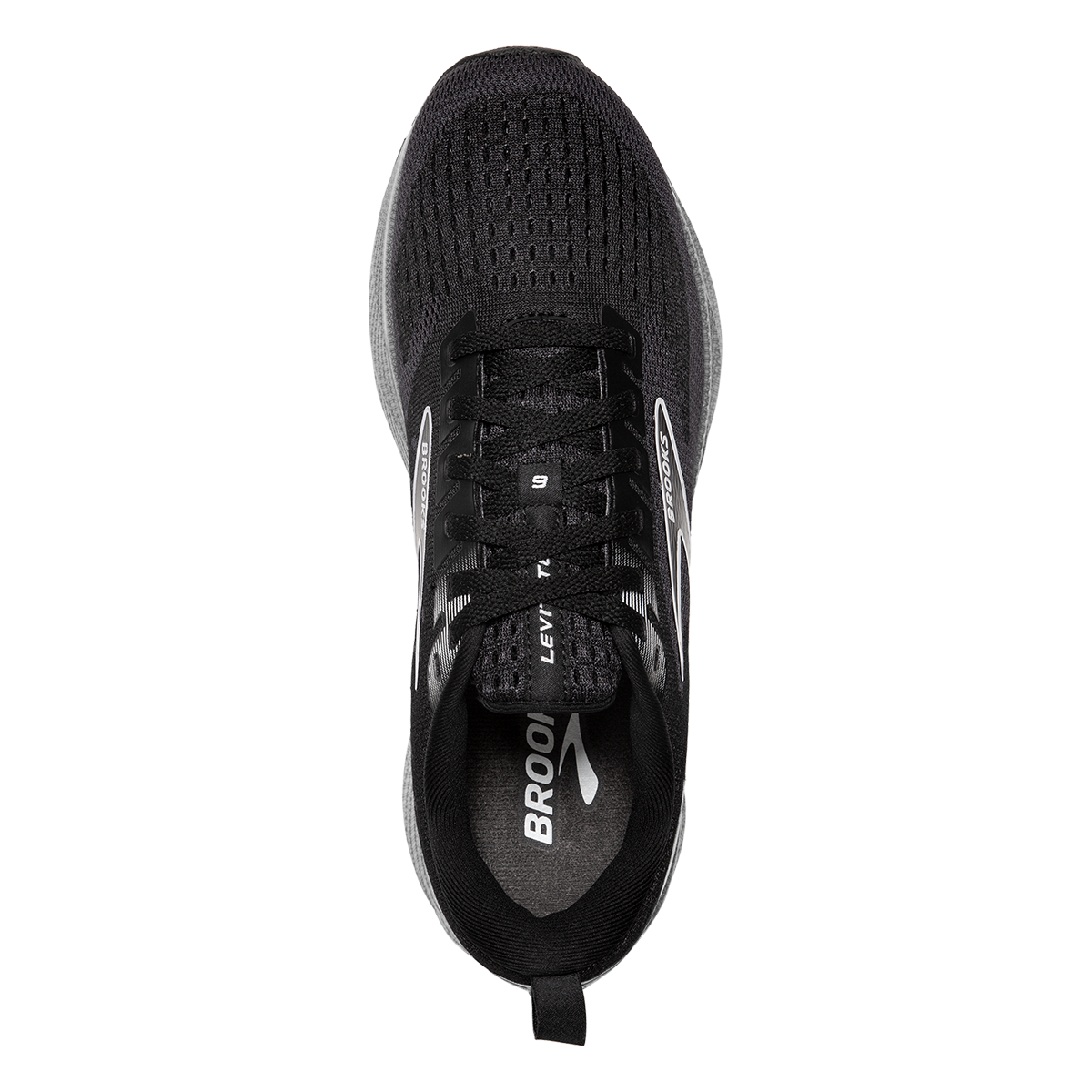 Brooks Levitate GTS 6 — Black - Blackened Pearl - White — Size B — Width 7.5 — Side View