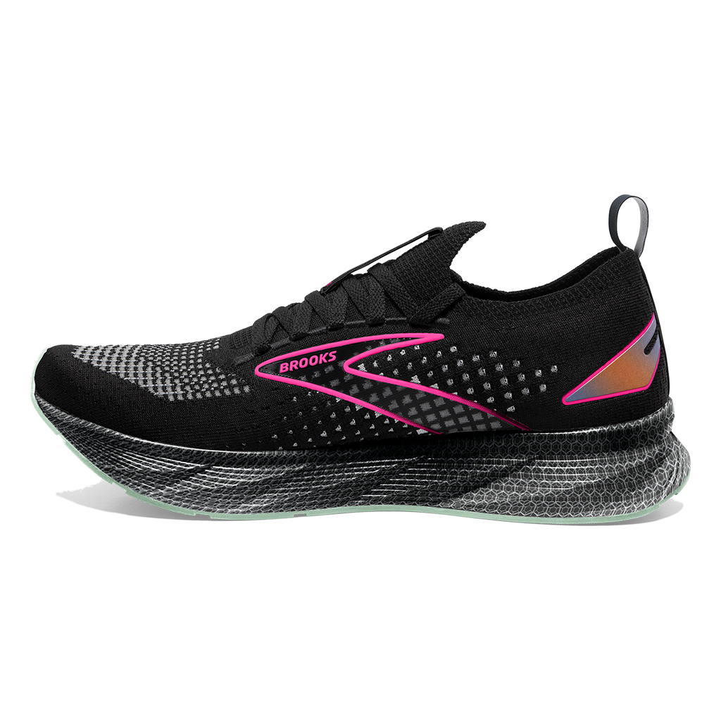 Brooks Levitate StealthFit 6 — Black - Pink — Size B — Width 7 — Side View