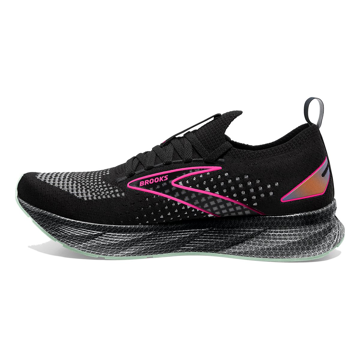 Brooks Levitate StealthFit 6 — Black - Pink — Size B — Width 7 — Side View