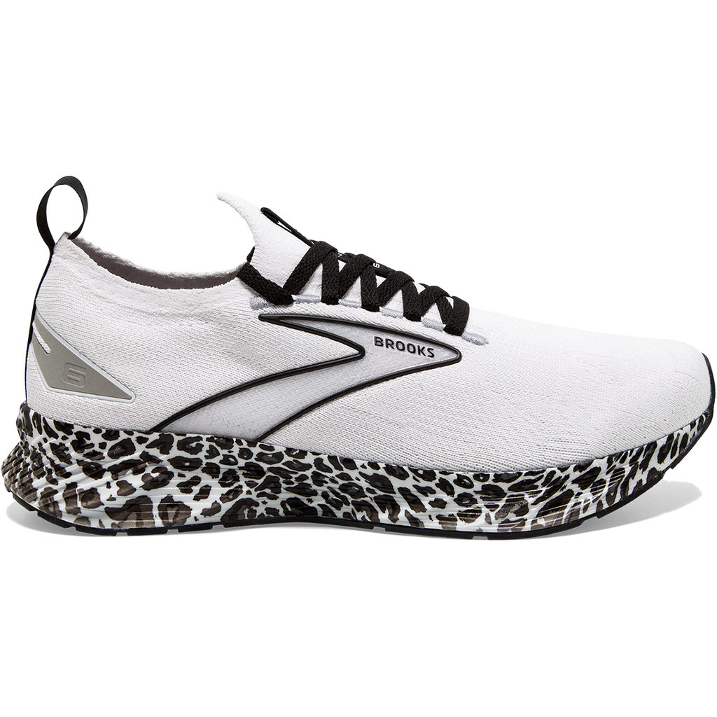 Brooks Levitate StealthFit 6 Run Wild — White - Black - Alloy — Size B — Width 6.5 — Front View