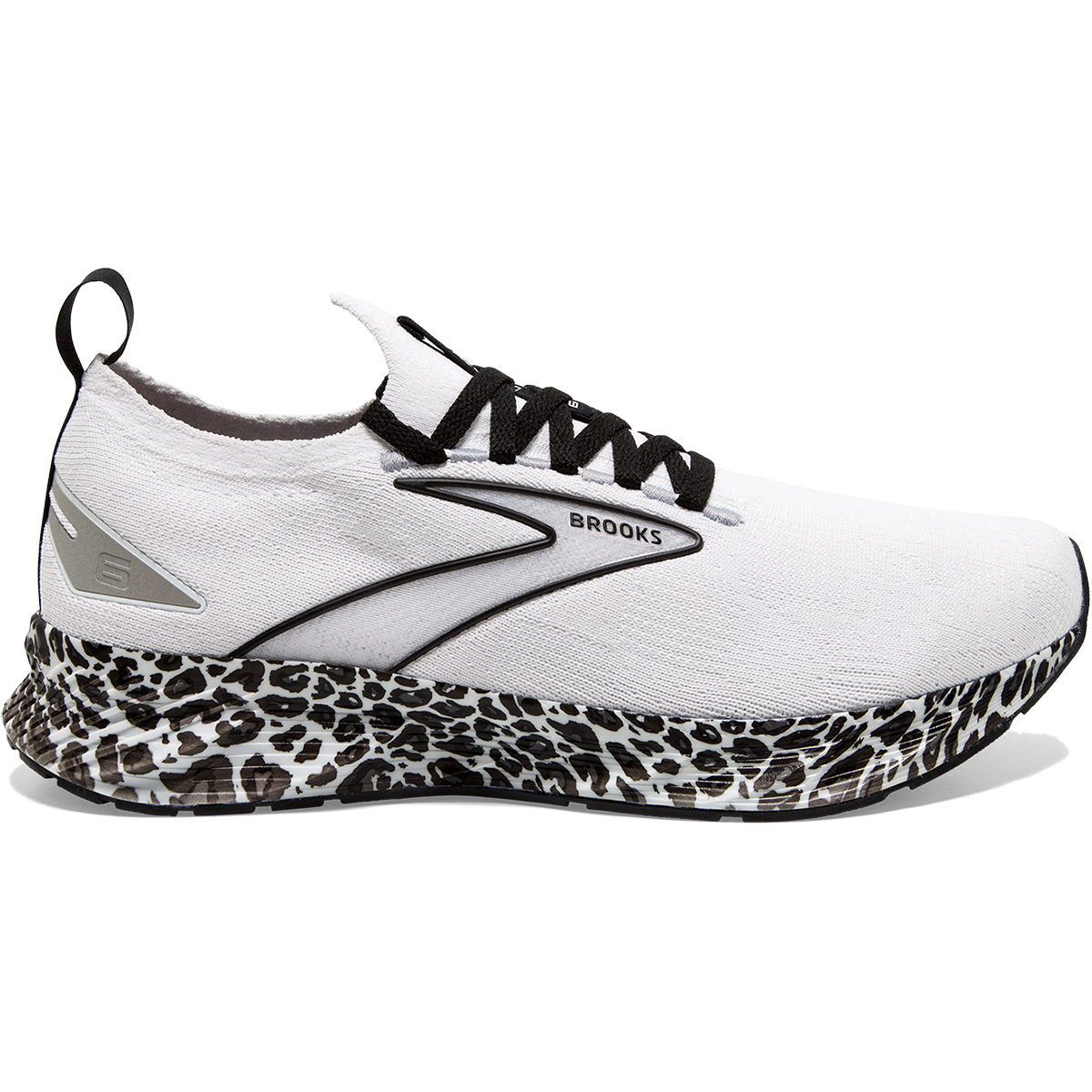 Brooks Levitate StealthFit 6 Run Wild — White - Black - Alloy — Size B — Width 6.5 — Front View