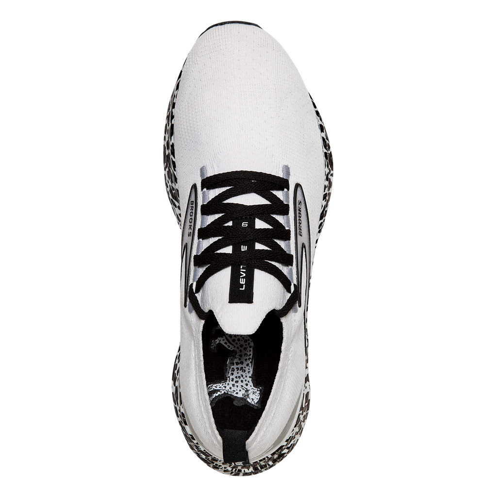 Brooks Levitate StealthFit 6 Run Wild — White - Black - Alloy — Size B — Width 6.5 — Back View