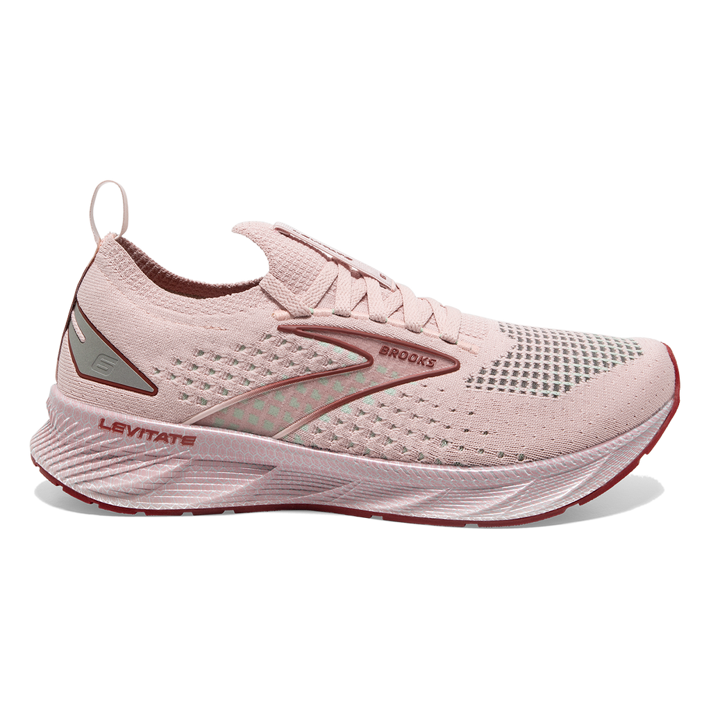 Brooks Levitate StealthFit 6 — Black - Pink — Size B — Width 7 — Detail View