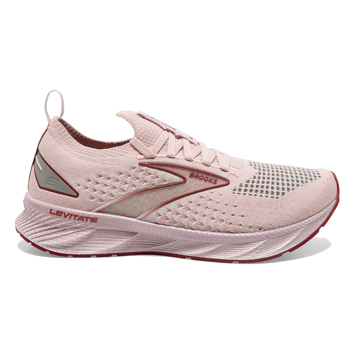 Brooks Levitate StealthFit 6 — Black - Pink — Size B — Width 7 — Detail View