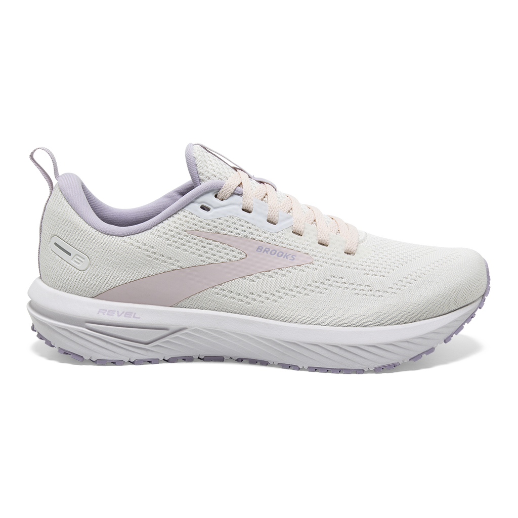 Brooks Revel 6 Pastels — Marshmallow - Pink - Purple — Size B — Width 5 — Front View