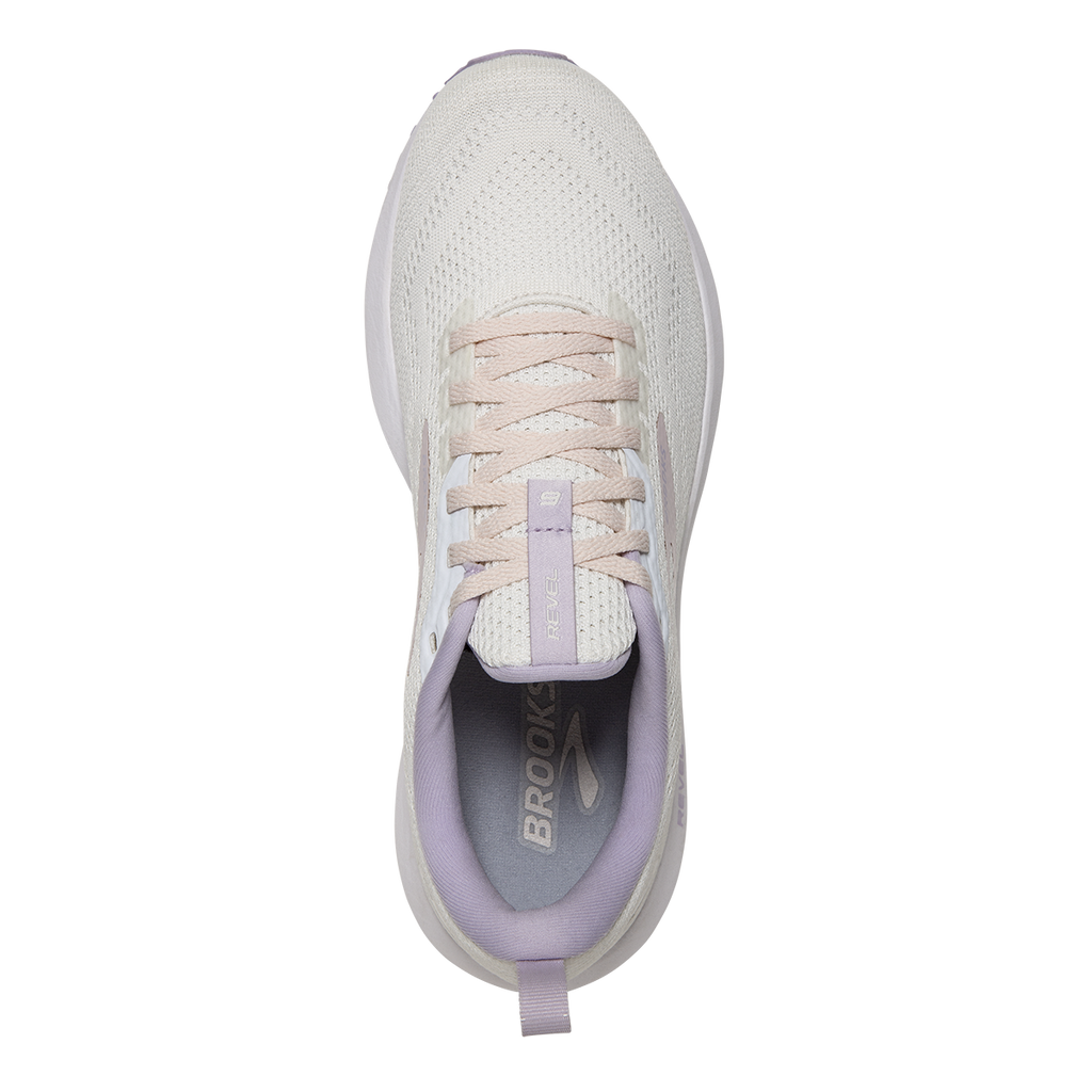 Brooks Revel 6 Pastels — Marshmallow - Pink - Purple — Size B — Width 5 — Back View