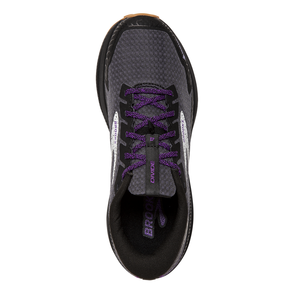 Brooks Divide 4 GTX — Black - Blackened Pearl - Purple — Size B — Width 7.5 — Back View