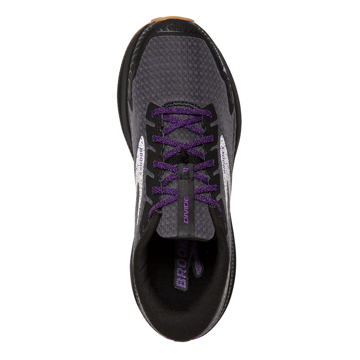 Brooks Divide 4 GTX — Black - Blackened Pearl - Purple — Size B — Width 7.5 — Back View