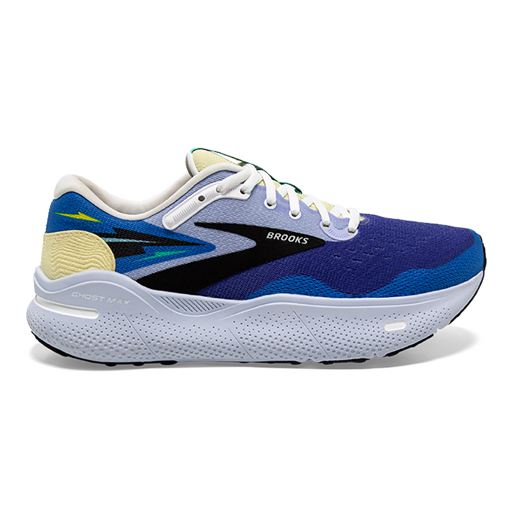 Brooks Ghost Max X Damon Brown — Blue - Yellow - Black — Size B — Width 6 — Front View