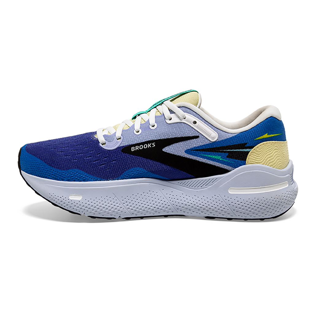 Brooks Ghost Max X Damon Brown — Blue - Yellow - Black — Size B — Width 6 — Side View