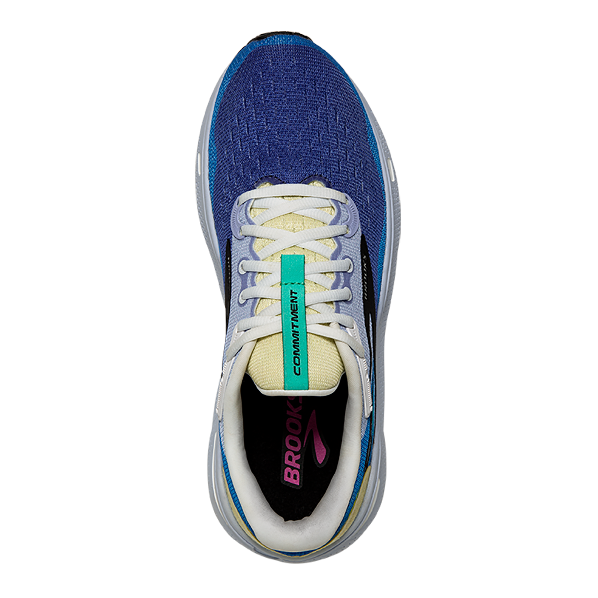 Brooks Ghost Max X Damon Brown — Blue - Yellow - Black — Size B — Width 6 — Back View