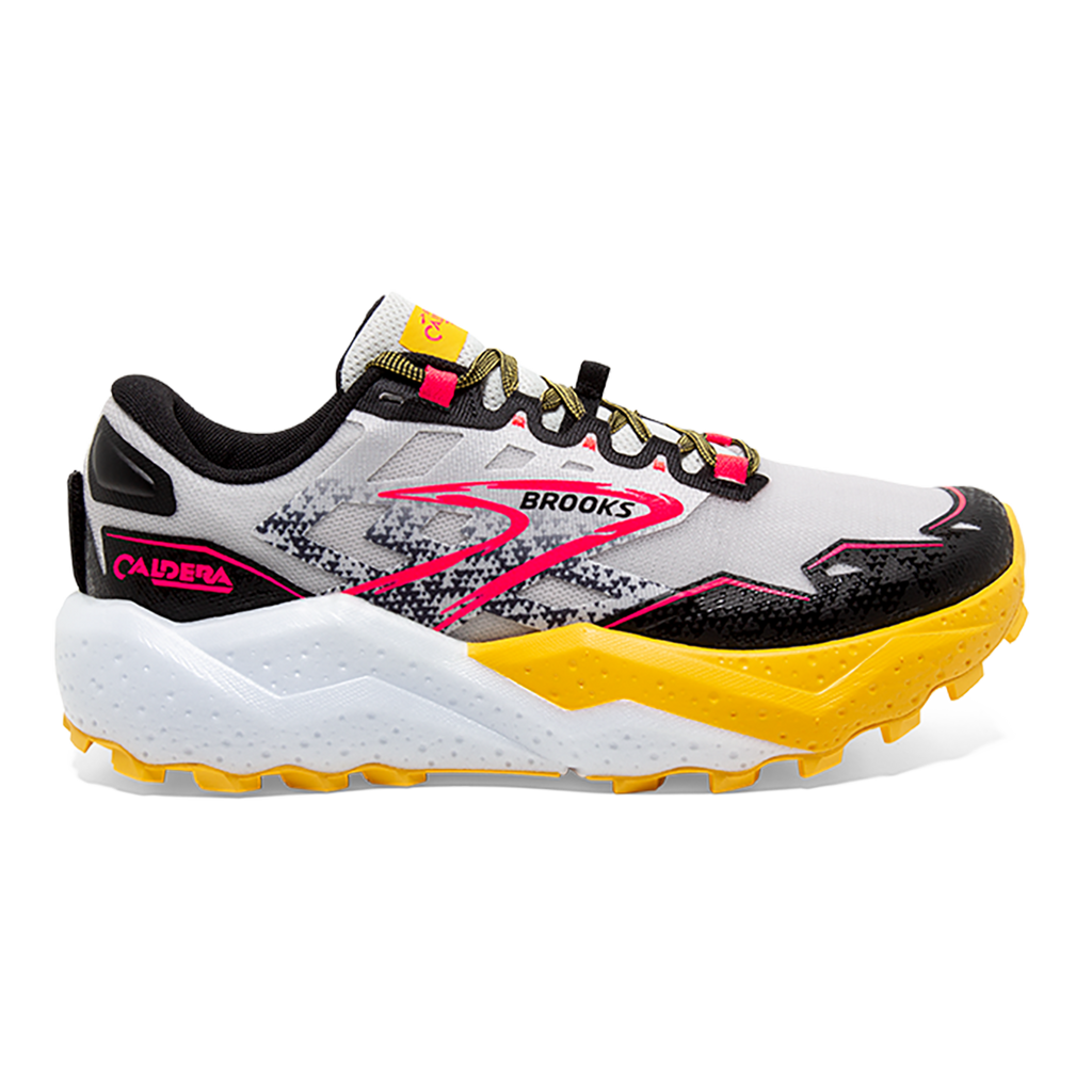 Brooks Caldera 7 — Peacoat - Citadel - Sunny Lime — Size B — Width 7.5 — Detail View