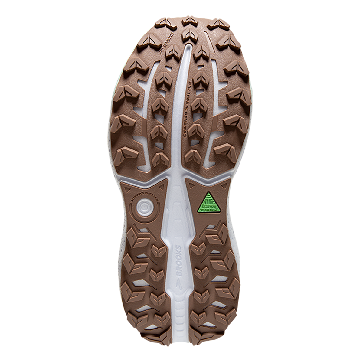 Brooks Caldera 7 — Peacoat - Citadel - Sunny Lime — Size B — Width 7.5 — Top View