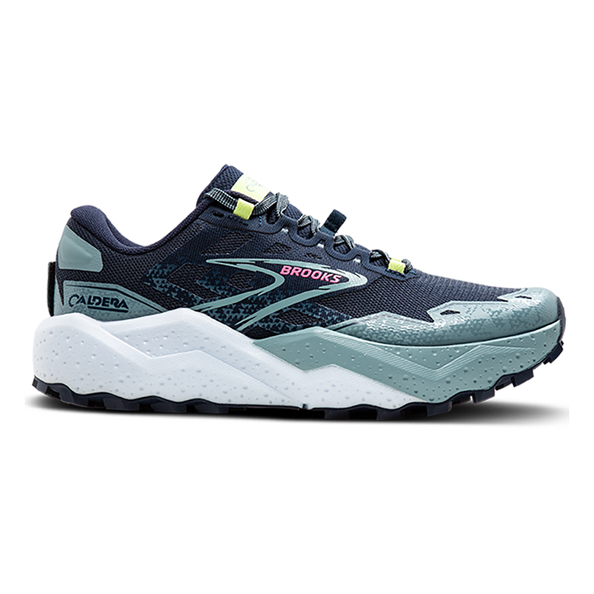 Brooks Caldera 7 — Peacoat - Citadel - Sunny Lime — Size B — Width 7.5 — Alternate View 9
