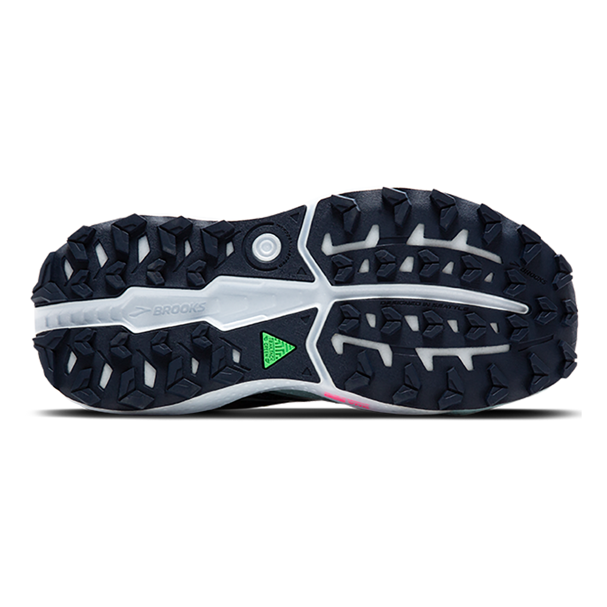 Brooks Caldera 7 — Peacoat - Citadel - Sunny Lime — Size B — Width 7.5 — Alternate View 12