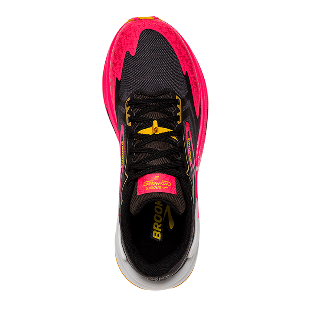 Brooks Catamount 3 — Black - Diva Pink - Lemon Chrome — Size B — Width 7 — Back View
