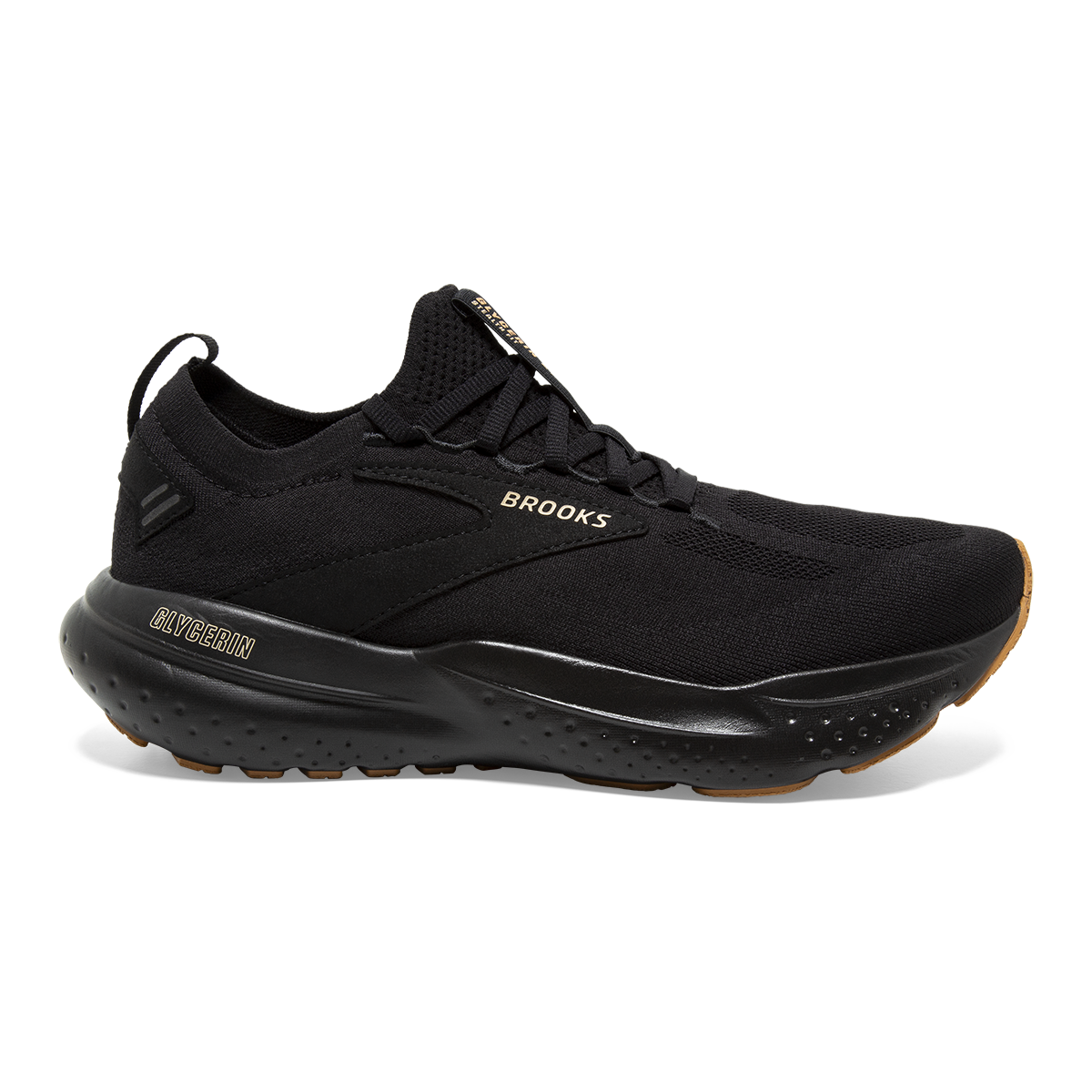 Brooks Glycerin StealthFit 21 — Black - Cream - Biscuit — Size B — Width 6.5 — Detail View