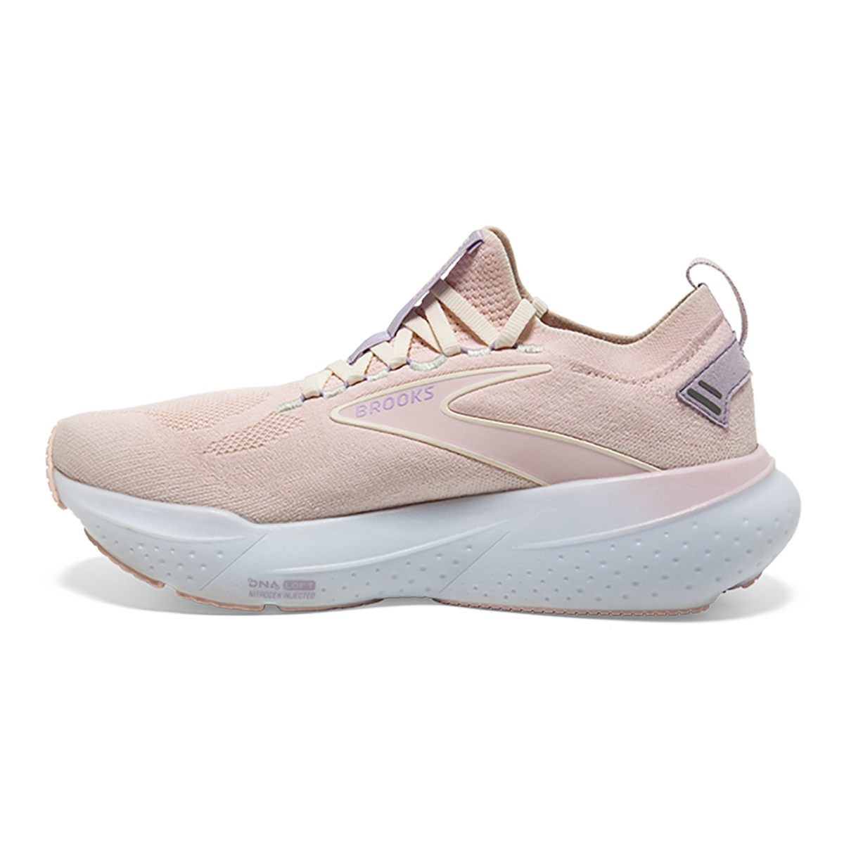 Brooks Glycerin StealthFit 21 Pastels — Pink - Marshmallow - Orchid — Size B — Width 5 — Side View
