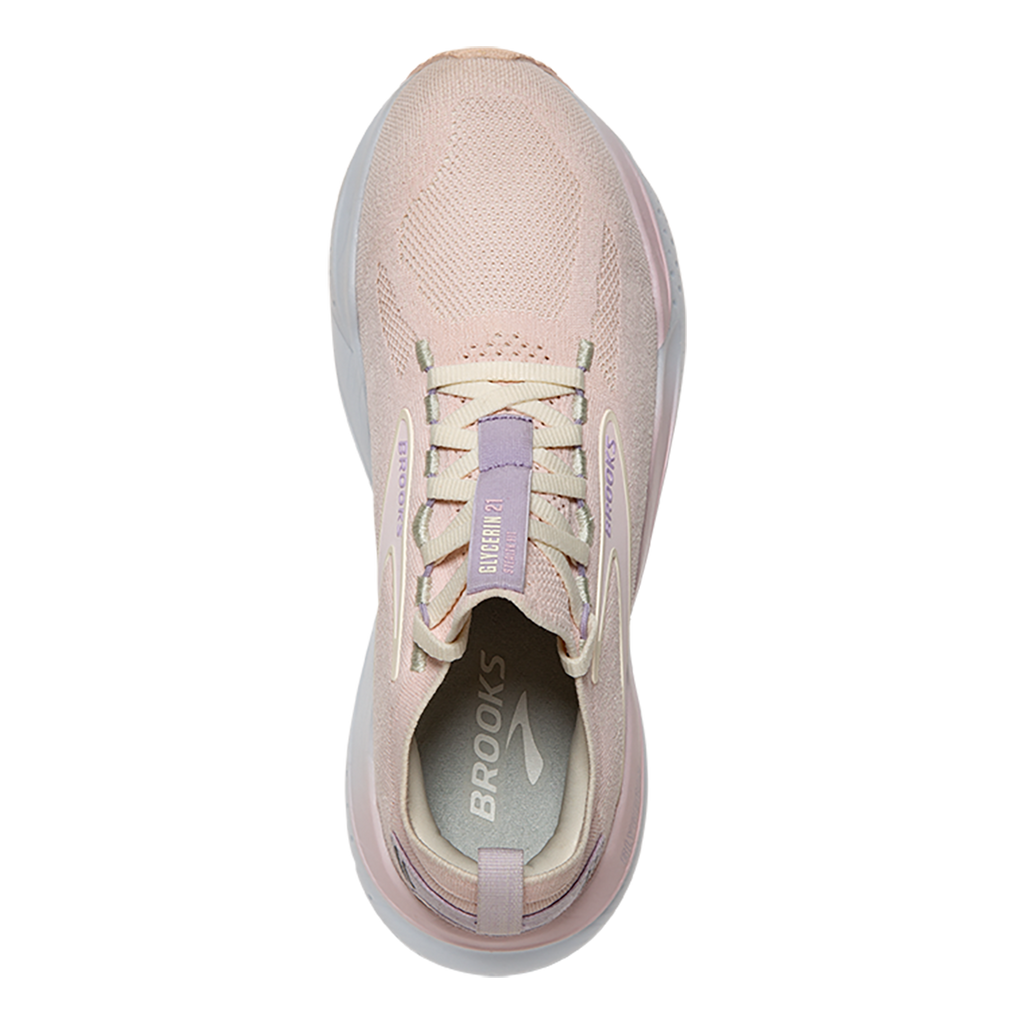 Brooks Glycerin StealthFit 21 Pastels — Pink - Marshmallow - Orchid — Size B — Width 5 — Back View