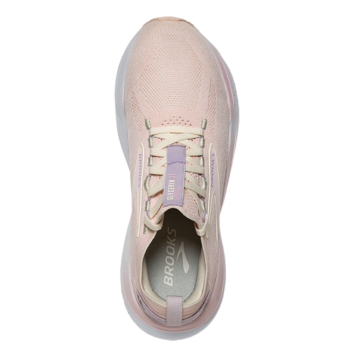 Brooks Glycerin StealthFit 21 Pastels — Pink - Marshmallow - Orchid — Size B — Width 5 — Back View