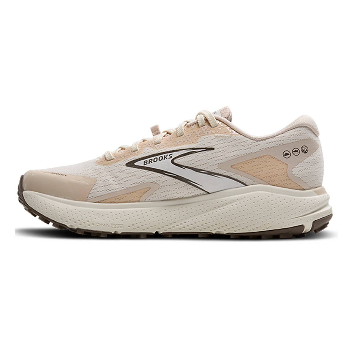 Brooks Divide 5 — Coconut - Almond Peach -  Falcon — Size B — Width 7 — Side View