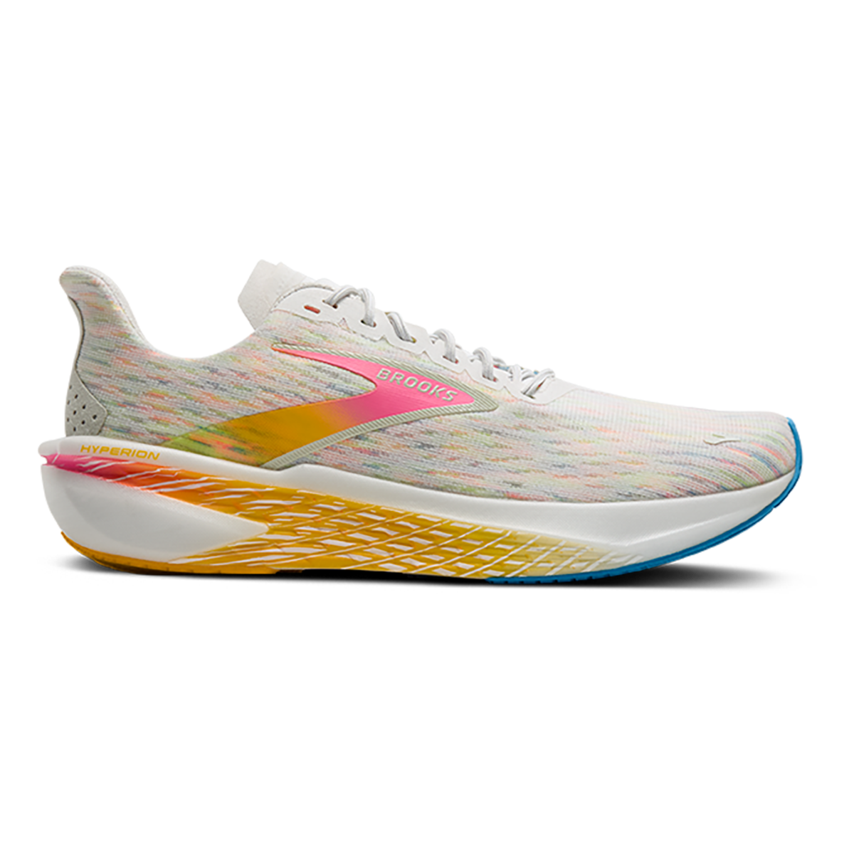 Brooks Hyperion 2 — White - Murmur - Sugar Plum — Size B — Width 7 — Detail View