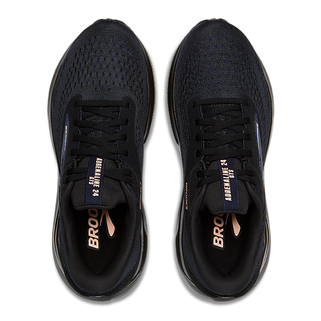 Brooks Adrenaline GTS 24 Black - Peacoat - Peach — Black - Peacoat - Peach — Size B — Width 5 — Back View
