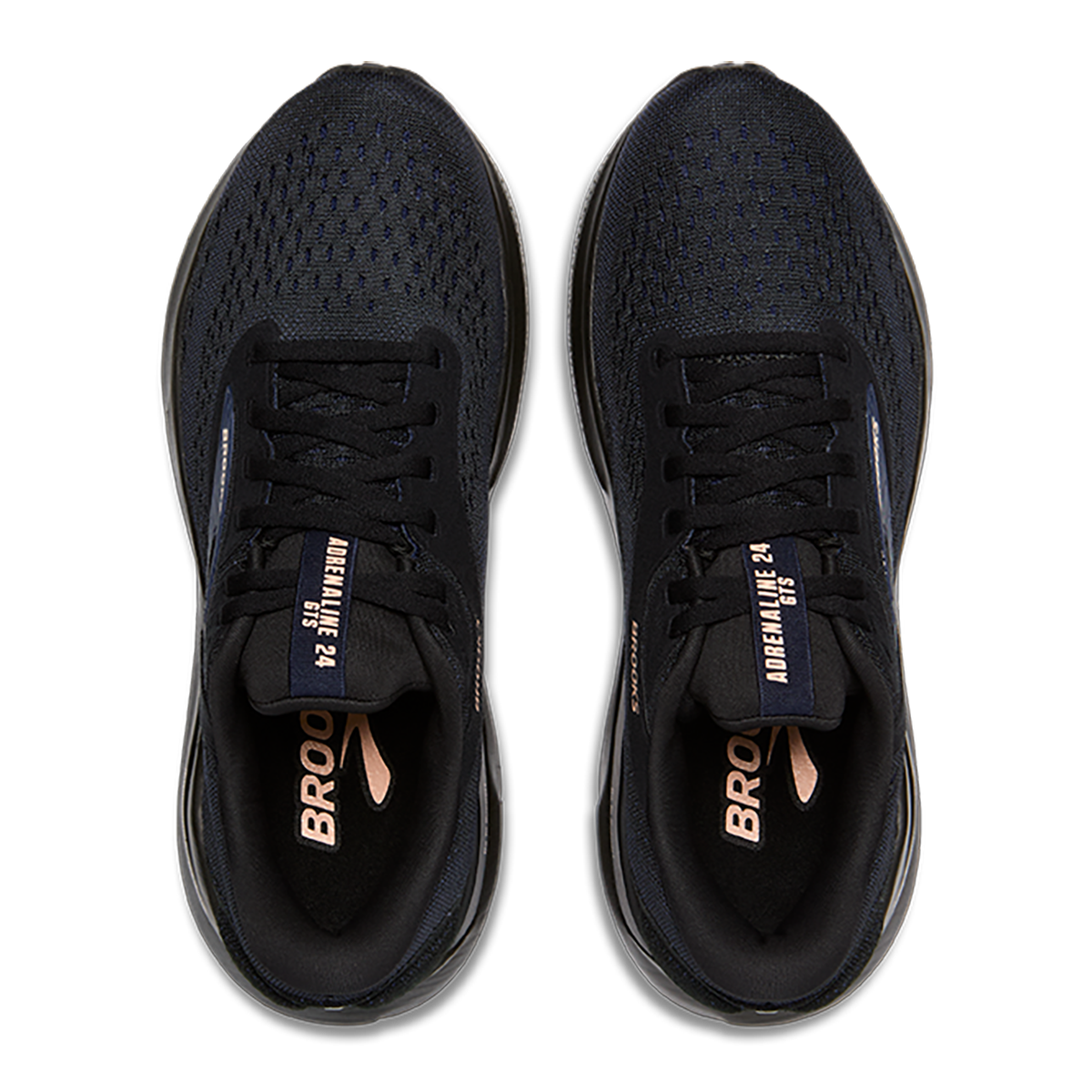 Brooks Adrenaline GTS 24 Black - Peacoat - Peach — Black - Peacoat - Peach — Size B — Width 5 — Back View