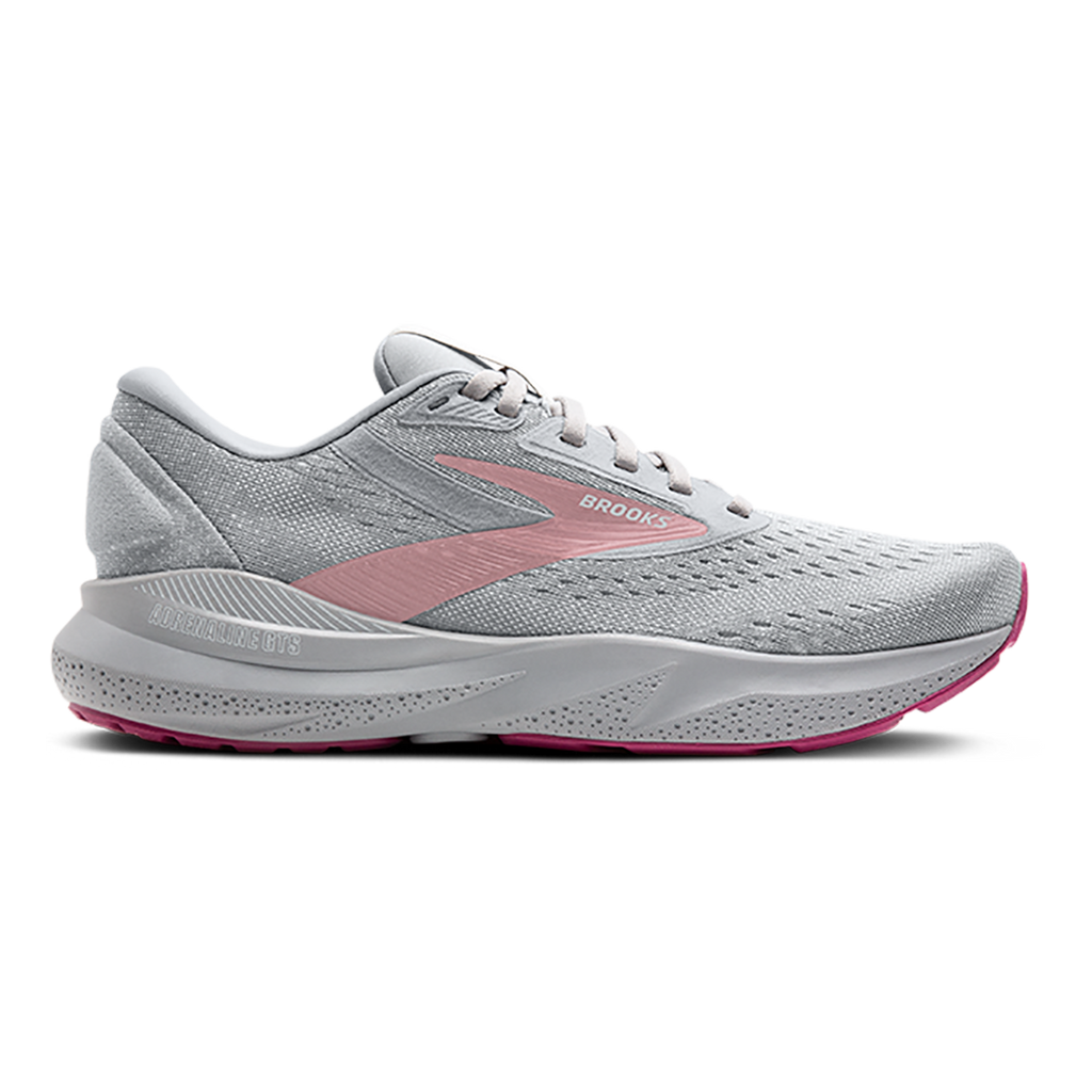 Brooks Adrenaline GTS 24 Alloy - White - Zephyr — Alloy - White - Zephyr — Size 2A — Width 5 — Front View