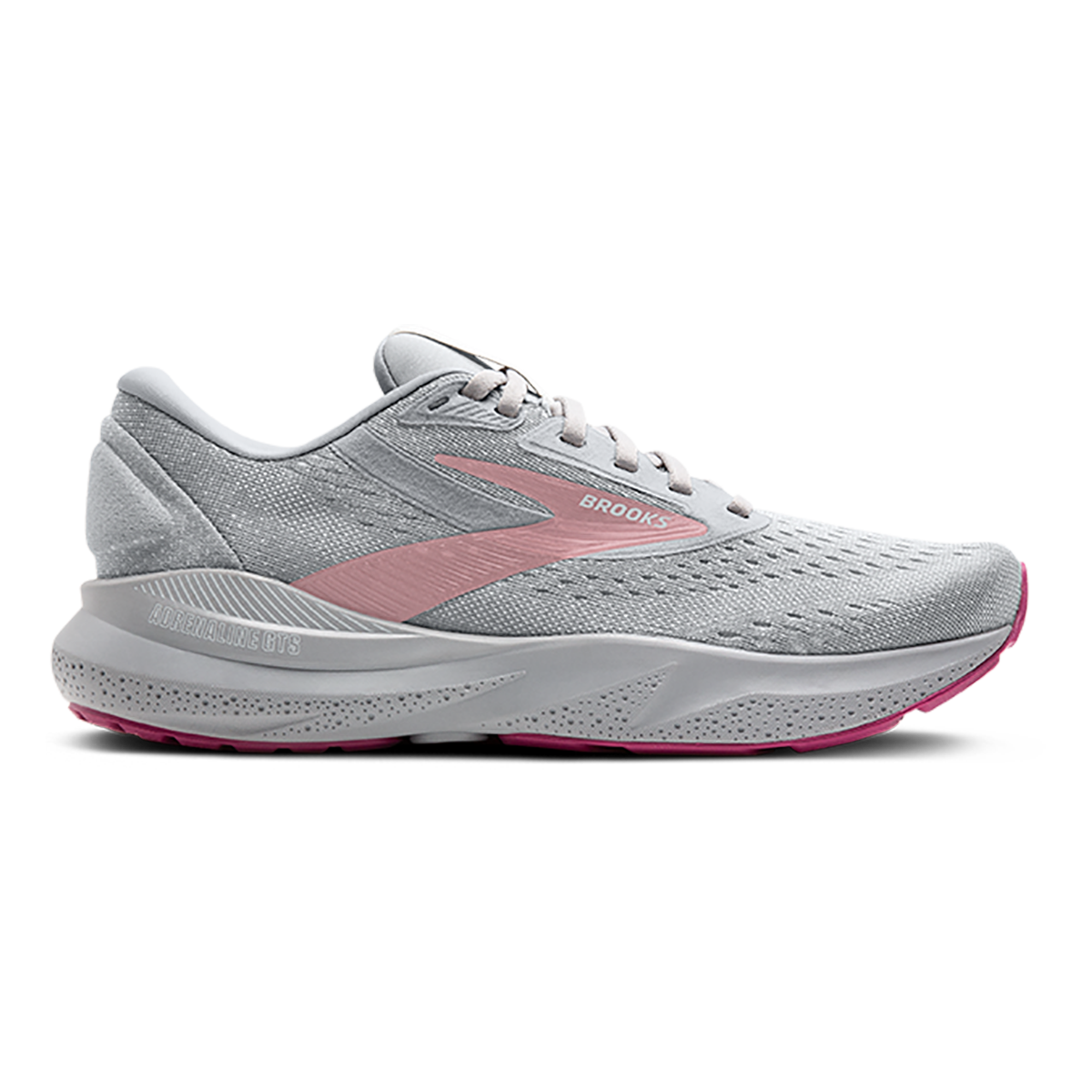 Brooks Adrenaline GTS 24 Alloy - White - Zephyr — Alloy - White - Zephyr — Size 2A — Width 5 — Front View