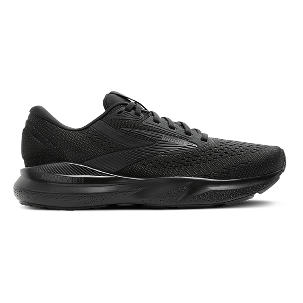 Brooks Adrenaline GTS 24 Black - Black - Ebony — Black - Black - Ebony — Size B — Width 5 — Front View