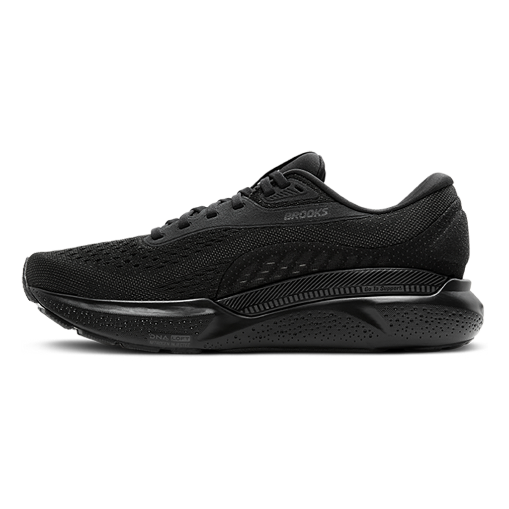 Brooks Adrenaline GTS 24 Black - Black - Ebony — Black - Black - Ebony — Size D — Width 7 — Side View