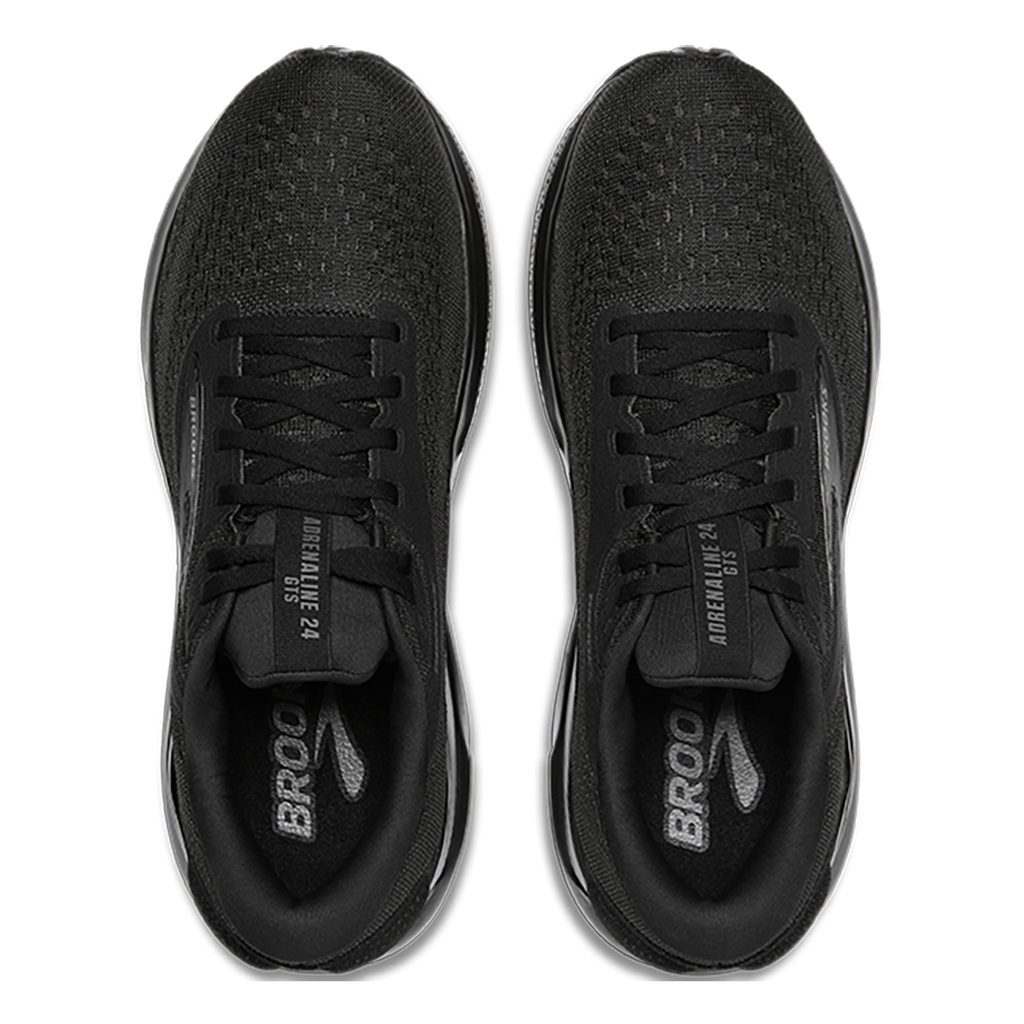 Brooks Adrenaline GTS 24 Black - Black - Ebony — Black - Black - Ebony — Size D — Width 7 — Back View