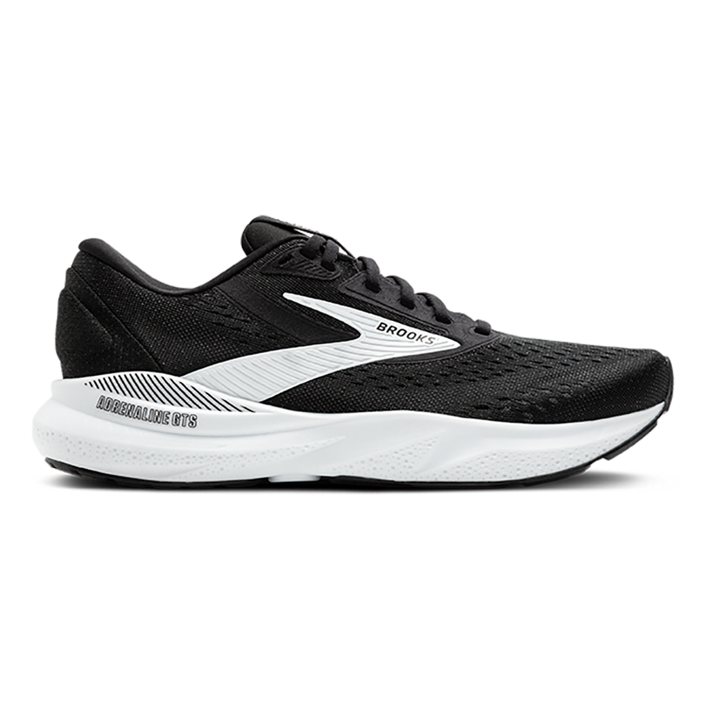 Brooks Adrenaline GTS 24 Black - White — Black - White — Size D — Width 7 — Front View