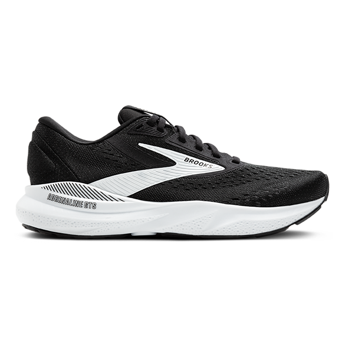 Brooks Adrenaline GTS 24 Black - White — Black - White — Size D — Width 7 — Front View