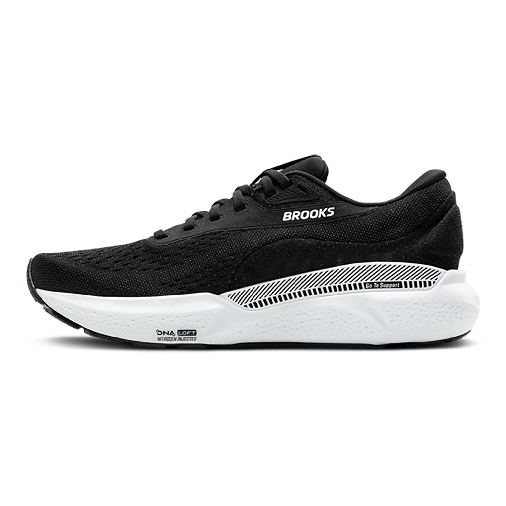 Brooks Adrenaline GTS 24 Black - White — Black - White — Size D — Width 7 — Side View