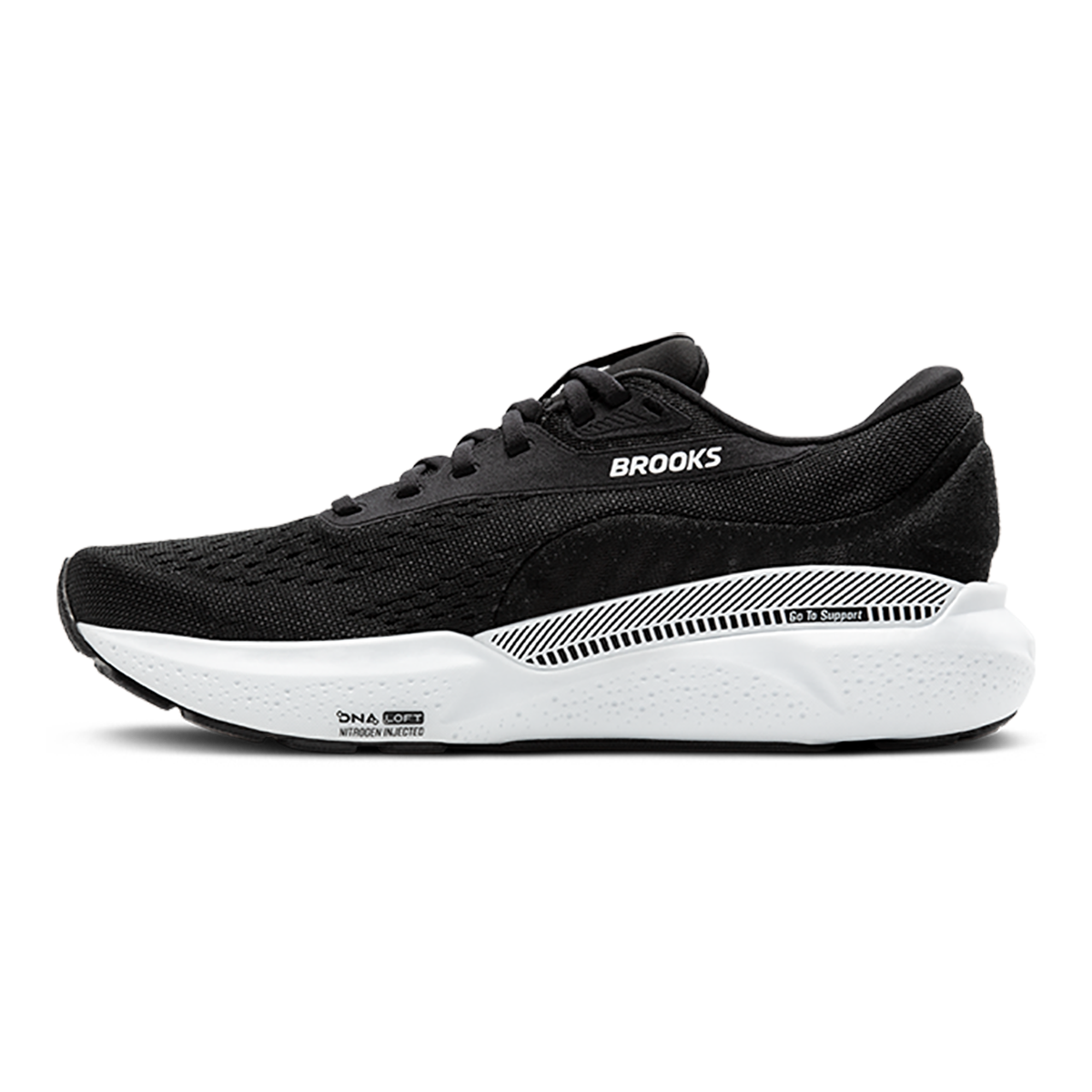 Brooks Adrenaline GTS 24 Black - White — Black - White — Size D — Width 7 — Side View